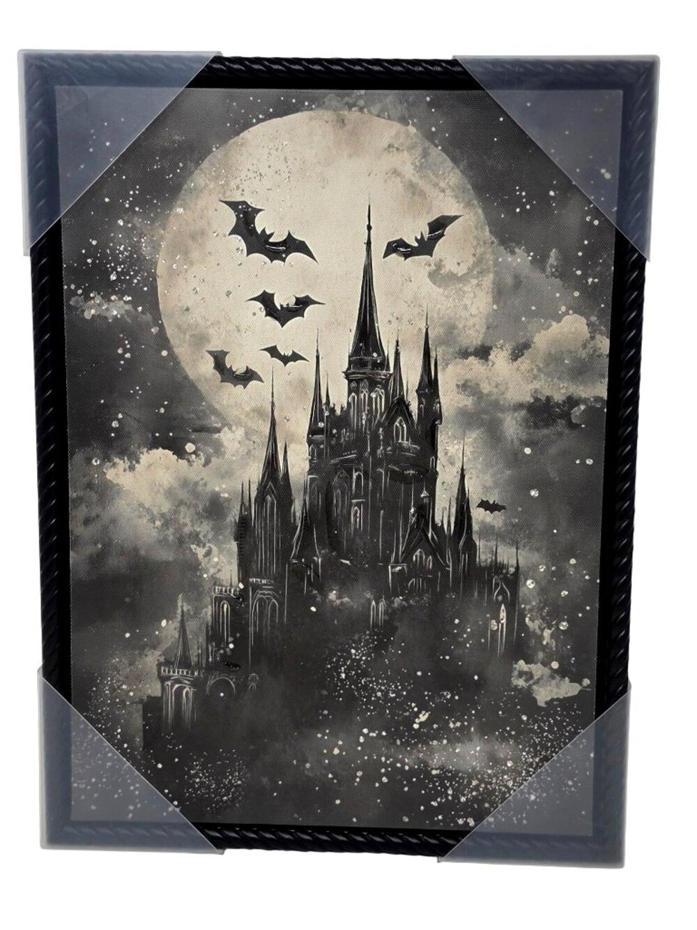 Halloween Haunted Moonlit Castle Bats 12x16 Wall Art